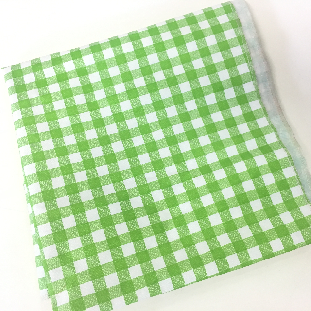 TABLECLOTH, Green White Check - Plastic 135cm Square